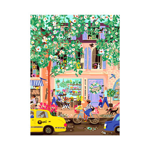 自油自画 数字油画diy 成人手工填色涂色手绘填充油彩画 鲜花小街