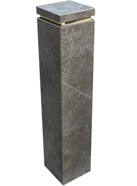 哑光灰色岩板摆件底座入户玄关装饰楼梯转角过道落地石材柱子摆台