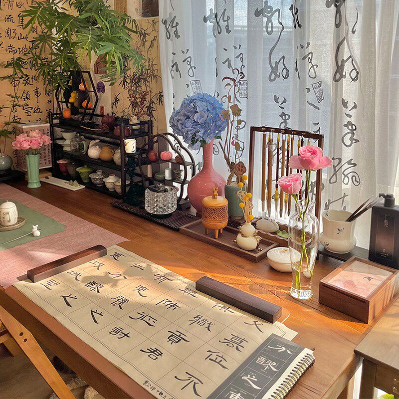 泊逸开放式书房桌大板桌去客厅化家用客厅大长桌国风书法桌新中式