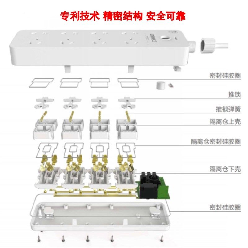 中科电工防水插座浴室卫生间插排插线板户外接线板防雨拖线板插板