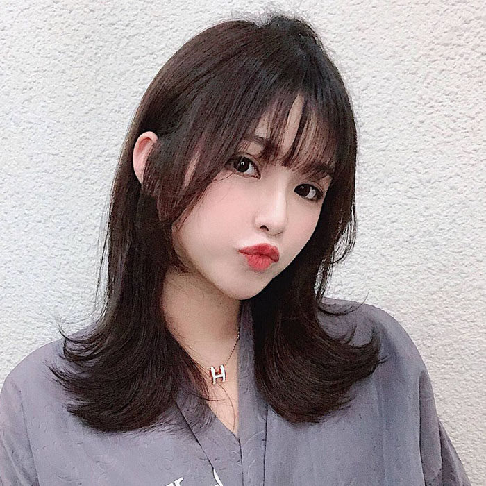 网红法式中分八字刘海假发片女真发空气刘海自然无痕超薄齐假刘海