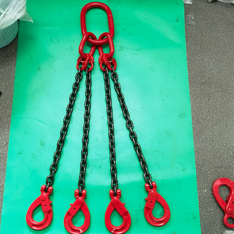 四爪吊链行车模具链条吊钩安全自锁钩四腿索具四肢链条成套吊具