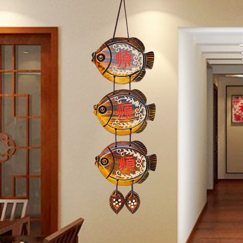 创意新中式实木手工木雕玄关挂件电视背景墙上装饰品墙面壁饰壁挂