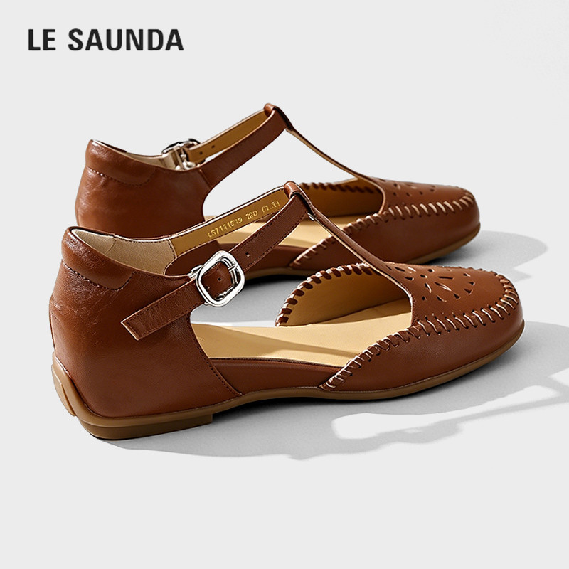 LESAUNDA/莱尔斯丹包头罗马凉鞋
