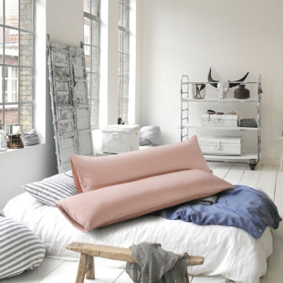 60支纯棉枕套成人纯色单人枕用酒店全棉素色双人长枕头套一对拍2