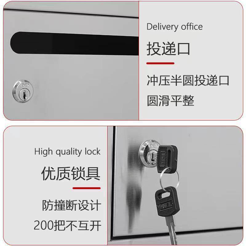 不锈钢信报箱小区工厂意见信件箱奶箱别墅公司档案储物柜落地信箱图片