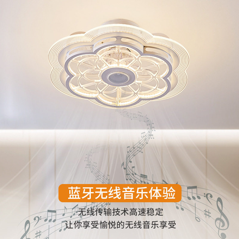 薄款吸顶灯带电风扇灯吊顶一体现代简约吊灯餐厅卧室灯静音吊扇灯图片