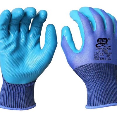 手套劳保耐磨工作防水干活工地浸胶皮防滑加厚橡胶工地男女优耐宝