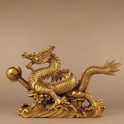 铜龙摆件纯铜青龙汉龙生肖龙形天下工艺品办公室家居装饰品戏水龙