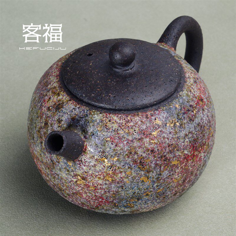 客福岩矿茶壶纯手工功夫茶高越铁胎泡茶壶家用原矿创意球孔西施壶