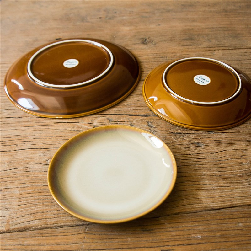 陆升Luzerne窑变釉Rustic系列7英寸菜盘焦糖色曼谷棕多尺寸平盘
