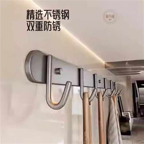 枪灰免打孔厨房挂钩架壁挂式置物架多功能锅铲勺子用品大全收纳架