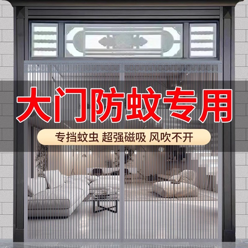 2025新款大门防蚊门帘夏天农村别墅客厅防蝇虫家用入户磁性纱窗门