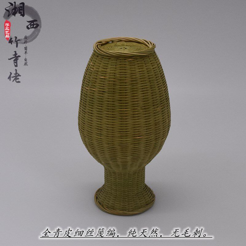 全青皮竹精编花瓶大虫笼蛐蛐篓竹筐竹篮子插花装饰拍摄道具用包邮