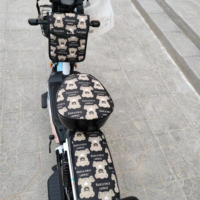 电动车座套套装防水防晒四季通用挂包+座套三件套