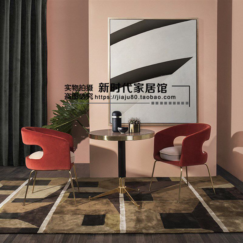 凳子家用靠背网红轻奢餐椅简约懒人咖啡厅休闲椅欧式皮椅餐厅椅子