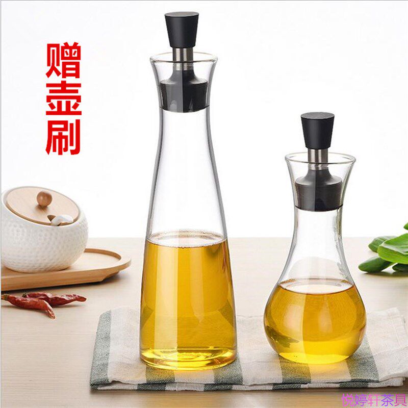 玻璃酱油醋瓶套装家用厨房水饺餐厅创意大小号调味瓶防漏油罐油壶 - 实物图