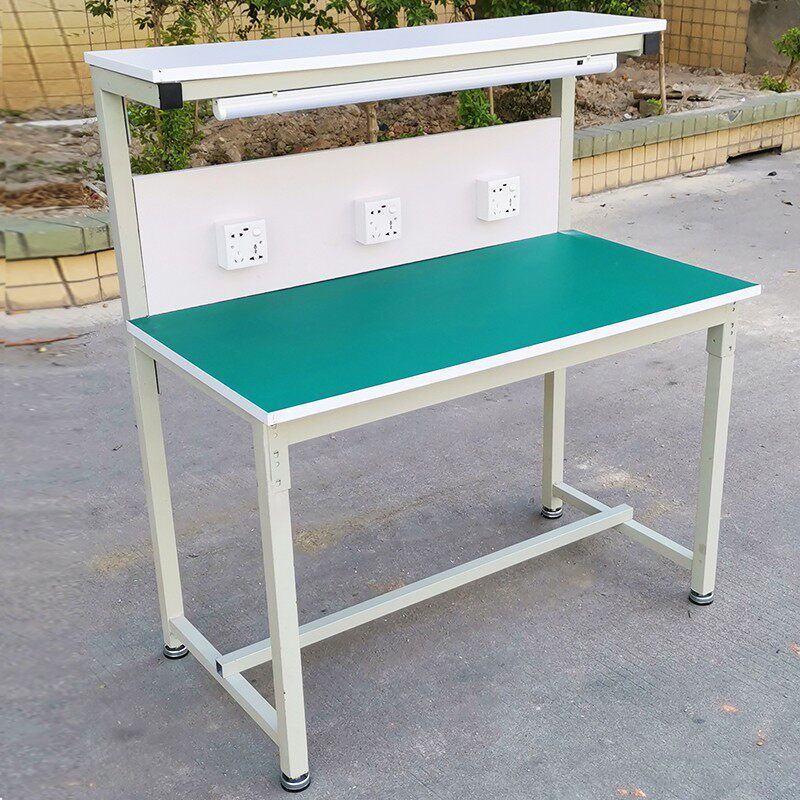 防静电工作台工厂检测台车间流水线品检操作台实验台双层带灯桌子