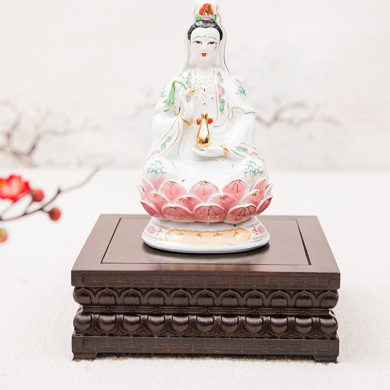 黑檀木莲花底座实木佛像关公玉石鱼缸摆件花盆底座托架奇石头底座