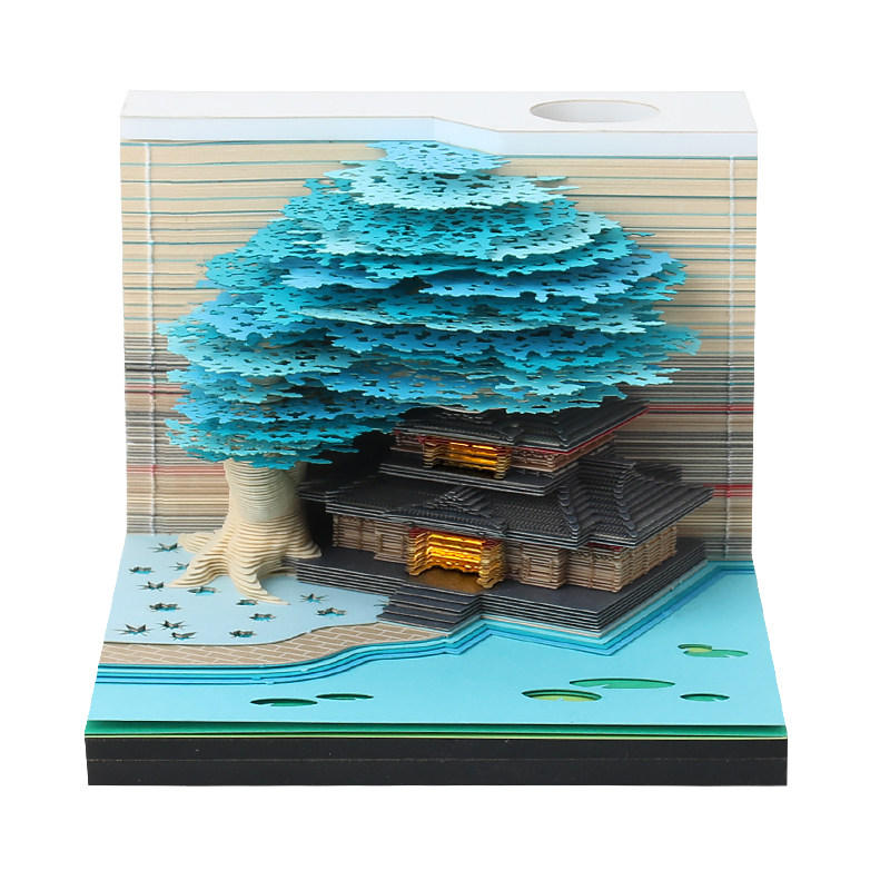 创意生日礼物会议纪念礼品纸雕模型桌面摆件便利贴纸3D立体便利贴