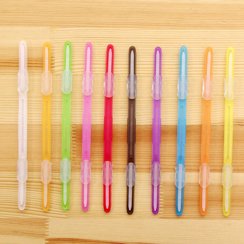 加厚塑料双孔装订夹 彩色透明装订夹条 两孔活页文件打孔装订夹子