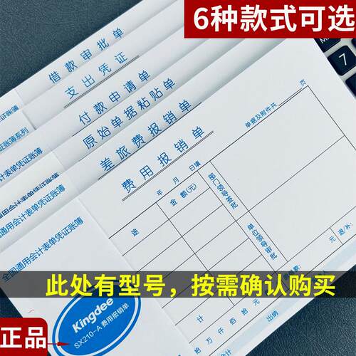 金蝶小号210*120差旅费用报销原始粘贴单付款申请支出凭单SX210-A