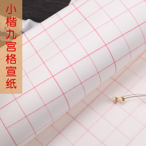 宣纸半生半熟 四尺四开2cm2.5厘米方格初学者书法练习纸 小楷毛笔