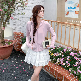 韩系少女风连帽防晒服女超短款轻薄透气显瘦小个子上衣外套