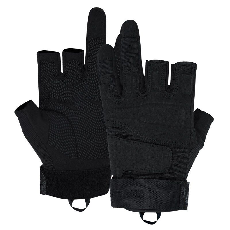 战术手套户外夏季半指露三指摩托车骑行机车训练健身格斗竞技路亚