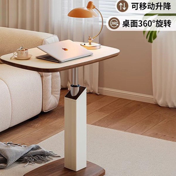 中古风升降可移动沙发边几客厅茶几小桌子床头边桌电脑桌C型角几图片