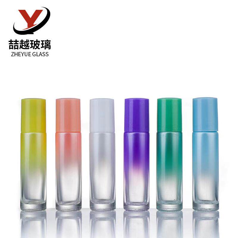 10ml渐变色滚珠瓶玻璃精油瓶化妆品按摩走珠瓶香水瓶分装小样瓶