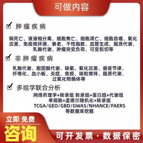 生信分析FAERS单细胞测序NHANES网络药理学毒理学细胞实验孟德尔