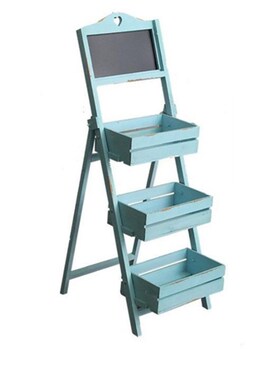 乡村复古做旧实木多肉留言板黑板花槽花架搁架花园园艺装饰摆件