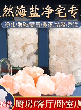 粗盐净宅御守盐摆件大粒海盐原盐搬家结婚乔迁新居卫生间厕所容器