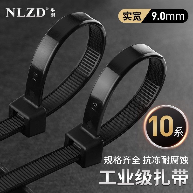 尼龙扎线带固定座扎带自锁式卡扣黑色塑料扎带10系列国标10*920mm