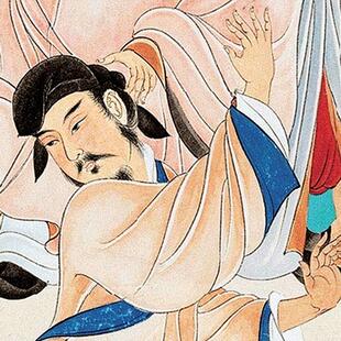 张大千仿顾恺之醉舞图古画人物风景花卉临摹客厅新中式装饰画挂画