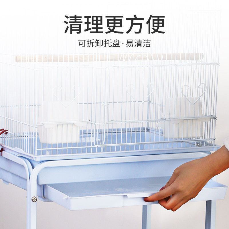 鸟笼支架大型鸟笼鹦鹉笼子便捷推车底座带滑轮可移动脚轮架托架