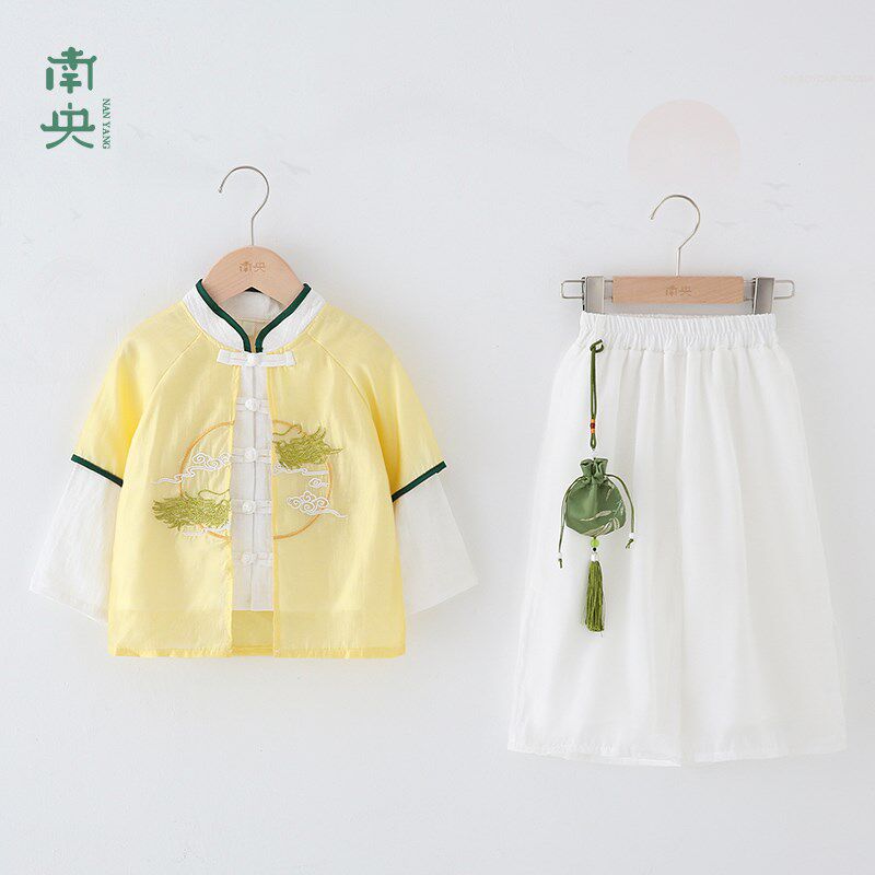 儿童汉服男童春秋薄款女童唐装姐兄妹装中国风古装小孩中秋演出服