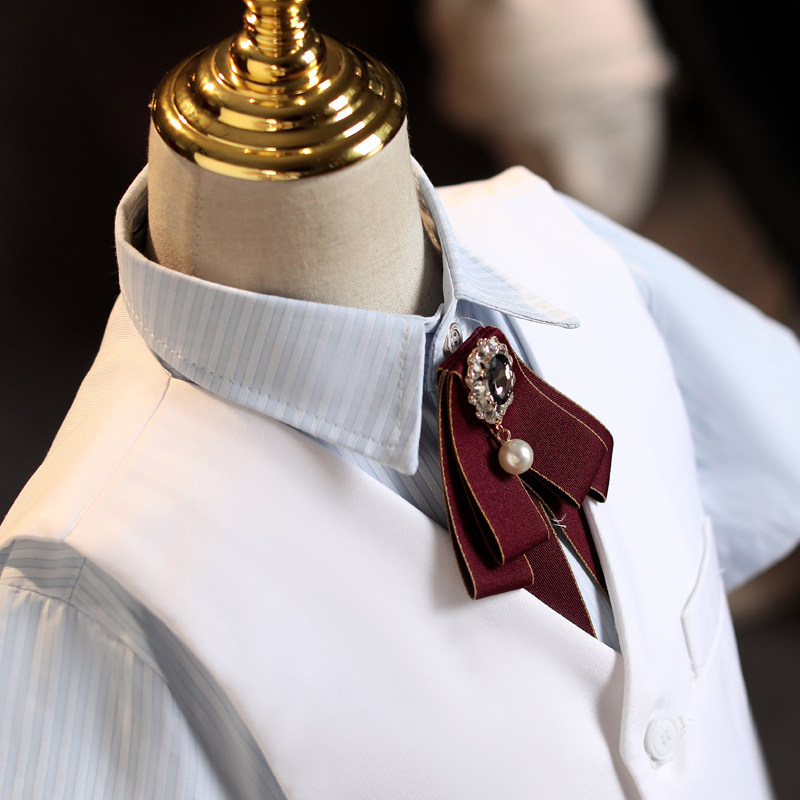男童礼服套装短袖白色花童礼服男孩主持人钢琴演出团体表演服六一