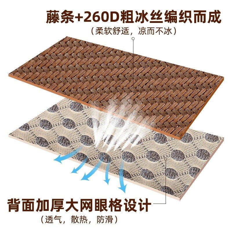 老席匠凉席床笠藤席冰藤席冰雅席家用1.8床加厚折叠1.5米软席夏季