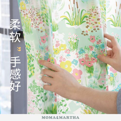 默玛EVA浴室防水浴帘隔断高档免打孔浴帘套装防霉卫生间莫奈花园