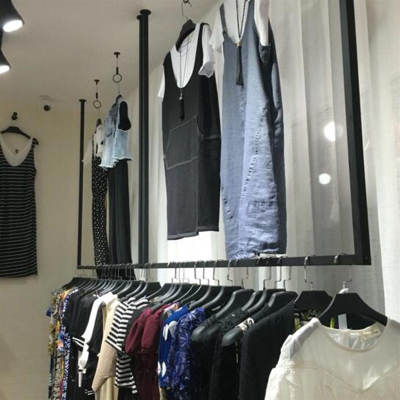 吊杆服装架悬吊式天花板挂衣架子女装店牛仔婚纱吊架悬吊式天花板