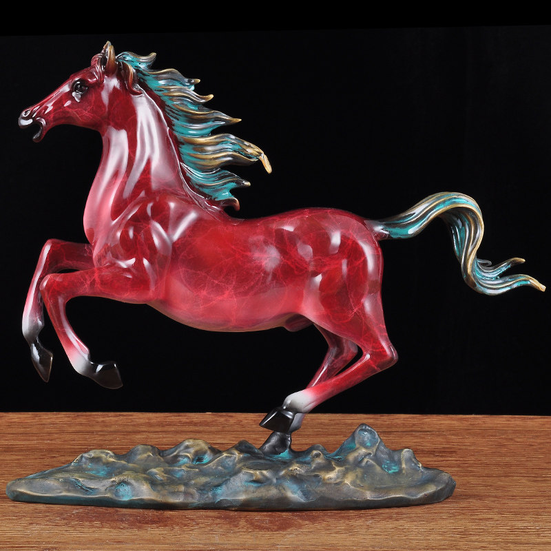 黄铜马摆件工艺品招财客厅玄关电视柜酒柜装饰品书房办公室桌摆放