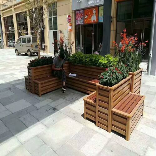 户外铝合金花箱酒店花坛商业街外铁艺花槽围栏定制长方形花池定制