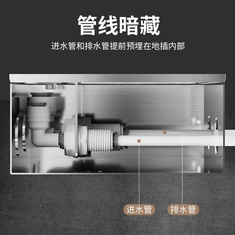 地插座七孔不锈钢地插侧插隐藏插头纯平地插开启式净水器地面插座