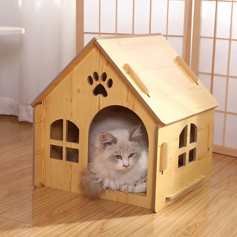 木狗窝四季通用房子型猫窝狗房狗屋产房狗笼中小型犬泰迪金毛狗床