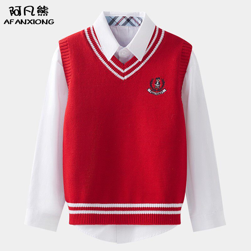 儿童马甲春秋针织女童2021新款洋气秋款毛衣背心秋冬小孩加绒马夹