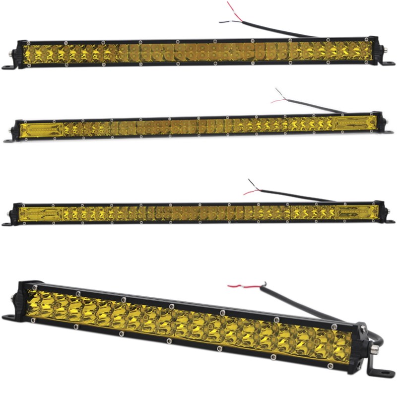 LED汽车长条射灯 黄光双排聚光灯 12V车用射灯 货车前杠灯具