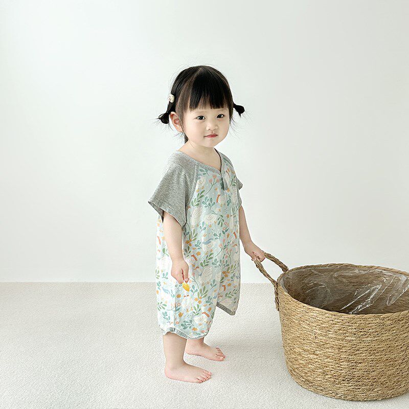 卡哇伊亲子睡衣!夏季竹棉儿童睡袋双层薄款宝宝家居服妈妈睡裙