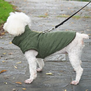 柯基衣服冬季可牵引鹿皮绒马甲棉服小型犬比熊狗狗保暖秋冬衣服